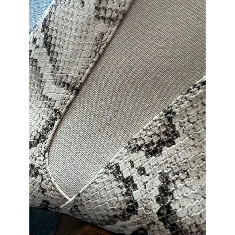 Steve Madden Cream Brown Snake Print Knoxi Pointed Toe Booties Size 8.5